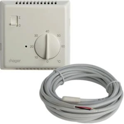 Termostato elettronico con interruttore e sensore esterno IP65 230V 1NO 8A