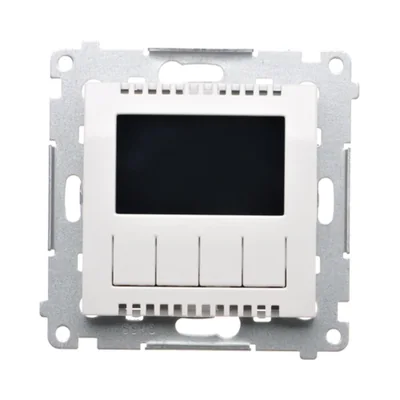Termostato programable Simon 54 WMDR-17xxx1-011 con pantalla y sensor de temperatura interno/externo, sin sonda (módulo) 16(2) A, 230V~; blanco