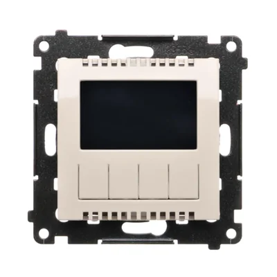 Termostato programable Simon 54 WMDR-17xxx1-041 con pantalla y sensor de temperatura interno/externo, sin sonda (módulo) 16(2) A, 230V~; color crema
