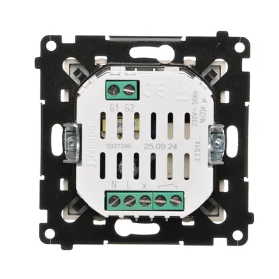 Termostato programable Simon 54 WMDR-17xxx1-041 con pantalla y sensor de temperatura interno/externo, sin sonda (módulo) 16(2) A, 230V~; color crema