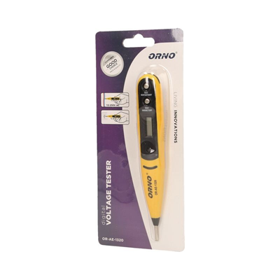 Tester, voltage tester 12-250V, 50-500Hz, battery-free yellow-black