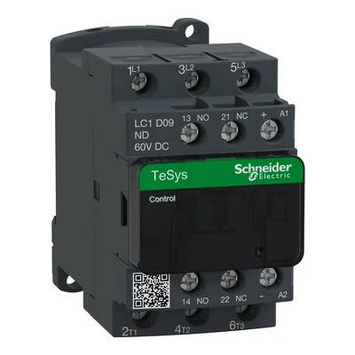TeSys D Contattore di potenza AC3 9A 3P 1NO 1NC Bobina 60VDC Terminali scatola