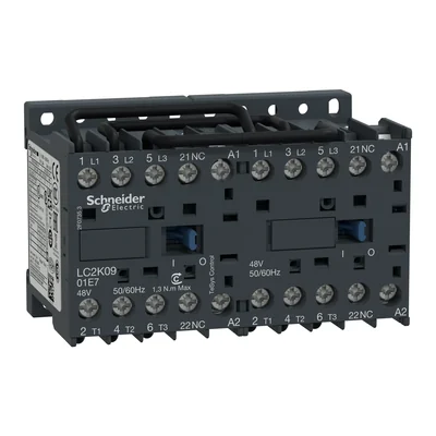 TeSys K AC3 reversing circuit, 9A, 3P, 1NC, 230VAC coil, box terminals