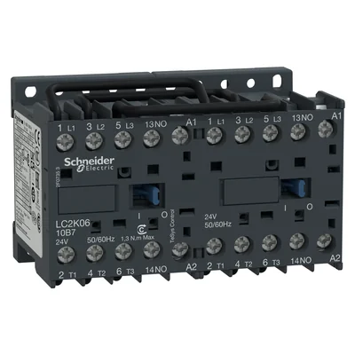 TeSys K AC3 Wendeschaltung, 6A, 3P, 1NO, 24VAC Spule, Anschlusskasten