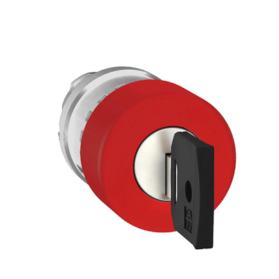 Tête de bouton d'urgence Harmony XB4 avec clé NR455 Ø30 métal rouge