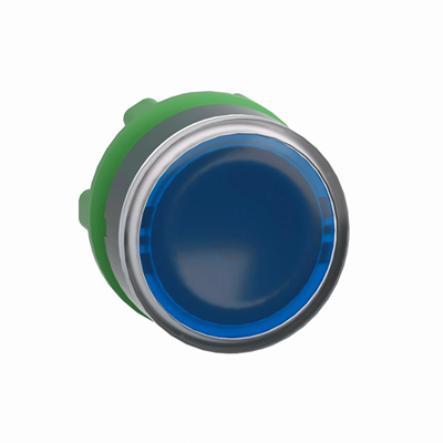 Tête de bouton plastique plate Harmony XB5 Blue avec possibilité d'insérer une légende