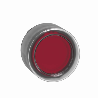 Tête de bouton plate Harmony XB4 avec capot métallique rouge à LED à retour automatique