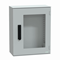 Thalassa PLM hanging polyester enclosure with transparent door 3-point lock IP66 530x430x200mm