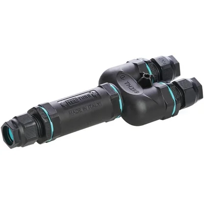 THB.399.A9B Kit de conexión tipo Y IP68 Conector en T D7-13,5 mm 3+3 pistas redondo hermético TEETUBE TECHNO