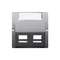 The cover of data communication sockets on Keystone is slanted. Mounting the screw socket to the box, inox (metallic)
