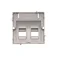 The cover of data communication sockets on Keystone is slanted. Mounting the screw socket to the box, inox (metallic)
