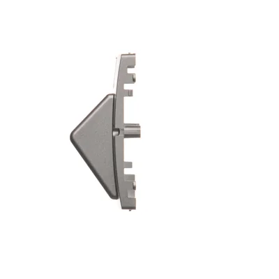 The cover of data communication sockets on Keystone is slanted. Mounting the screw socket to the box, inox (metallic)