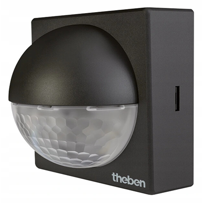 THELUXA Détecteur de mouvement S180 BK 0,9W 180° IP55 noir