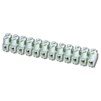 Thermoplastic threaded terminal block 2.5mm2 12 tracks 100pcs.