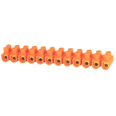 Thermoplastic threaded terminal block 6mm2 12 tracks