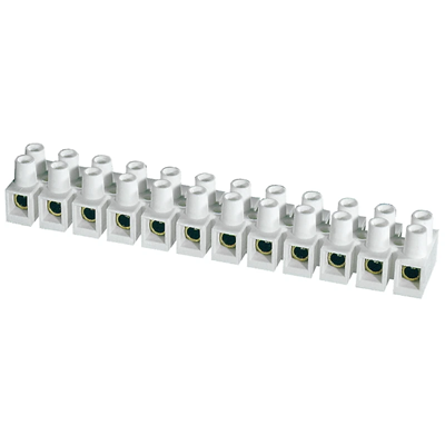 Thermoplastic threaded terminal block 6mm2 12 tracks