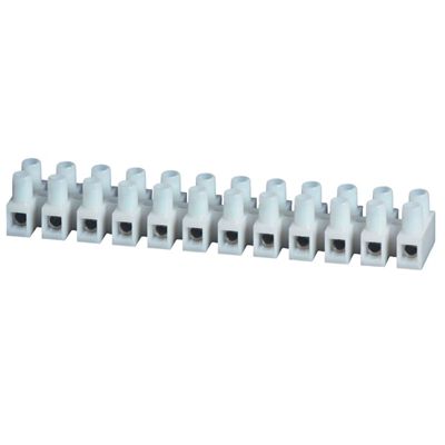 Thermoplastic threaded terminal strip with washer 2.5mm2 12 tracks 50pcs.
