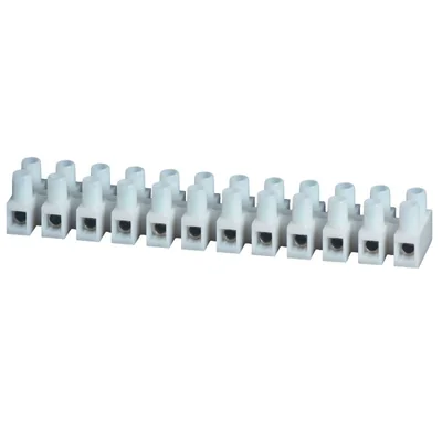 Thermoplastic threaded terminal strip with washer 2.5mm2 12 tracks 50pcs.
