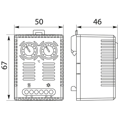 Thermostat for heating and cooling TBGZ41 (double)