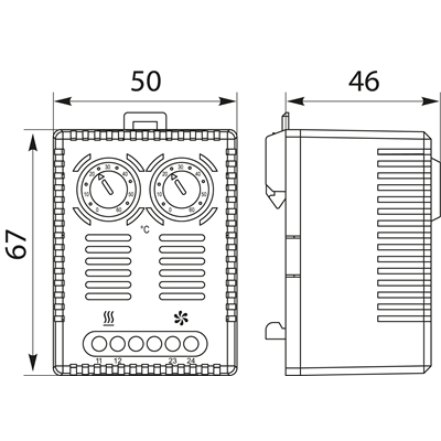 Thermostat pour le chauffage et le refroidissement TBGZ41 (double)