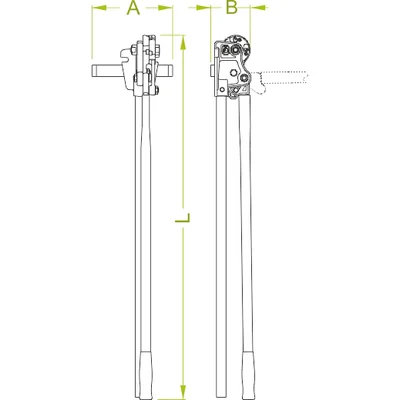Threaded rod shears width 210mm height 105mm length 850mm