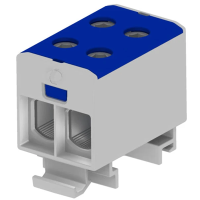 Threaded terminal block AL/CU, 1, 5-50mm2, TS 35, 1 track, 4 clamp holes
