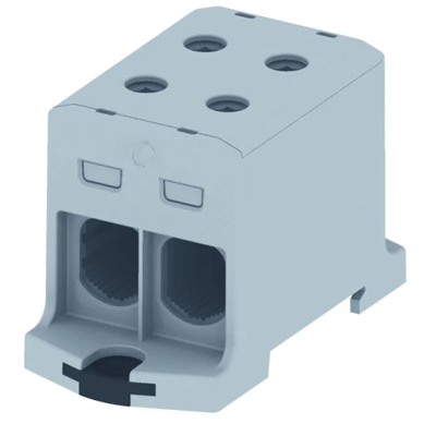 Threaded terminal block AL/CU, 25-150mm2, TS 35, 1 track, 4 holes clamp