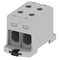 Threaded terminal block AL/CU, 35-240mm2, TS 35, 1 track, 4 holes Clamp, grey