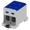 Threaded terminal block AL/CU, 6-95mm2, TS 35, 1 track, 4 holes clamp, blue