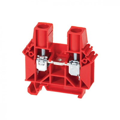 Threaded through connector for 16mm2 wires, red