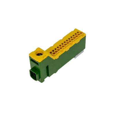 Threadless terminal block LZB, 1x2.5-25mm2 /13x1.5-2.5mm2, 63A, 1kV, yellow-green