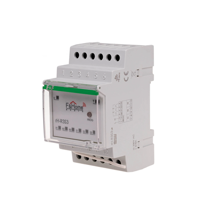 Three-channel relay with three-channel transmitter for DIN rail