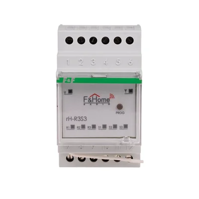 Three-channel relay with three-channel transmitter for DIN rail