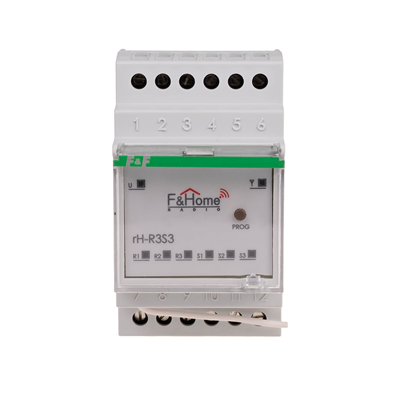 Three-channel relay with three-channel transmitter for DIN rail