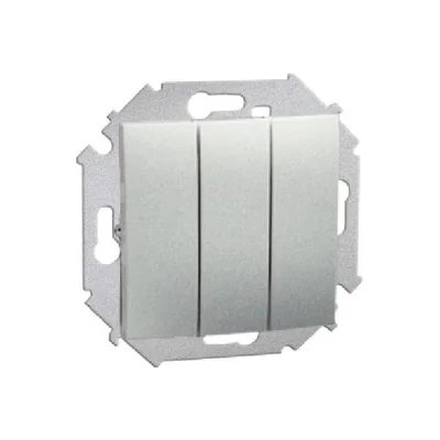 Three-circuit switch (module) 10A 250V screw terminals aluminum (metallic)