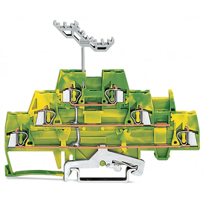 Three-deck PE terminal block 2.5mm² yellow-green/yellow-green/yellow-green