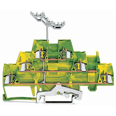 Three-deck PE terminal block 2.5mm² yellow-green/yellow-green/yellow-green