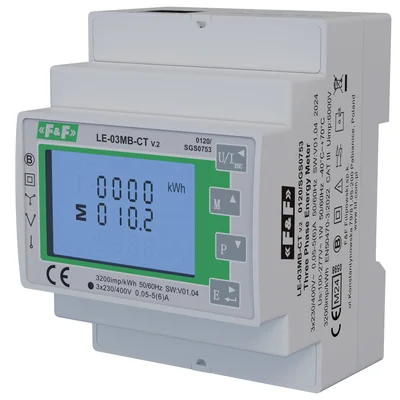 Three-phase bidirectional indirect meter, semi-indirect, M-BUS, 100(5)A; MID