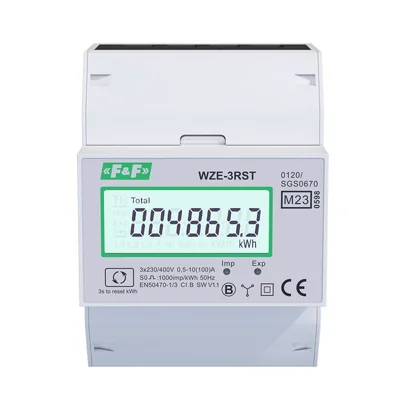 Three-phase energy consumption meter 80A with RESET function