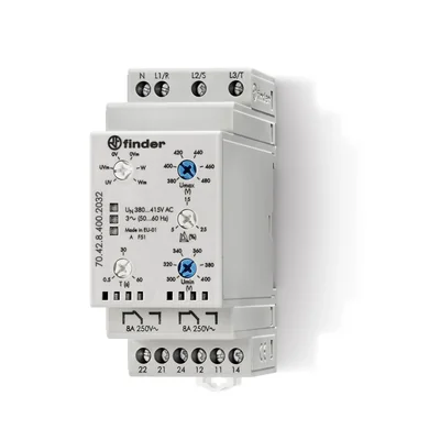 Three-phase voltage monitoring relay with N 2 P; 8A; 380…415V AC
