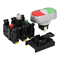 Three-position twist switch white 2 NO contacts illuminated 24V AC/DC nickel-plated ring