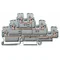 Three-tier connector, pass-through/pass-through/pass-through, gray 870-551