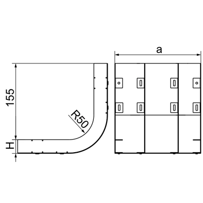 Three track arch width 250mm height 28mm