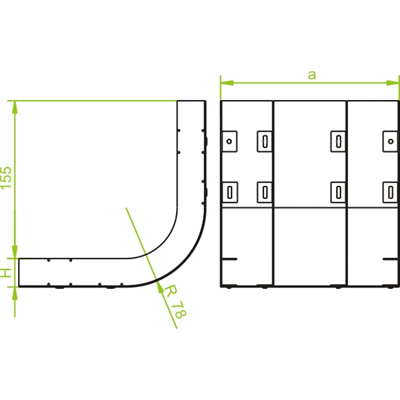 Three track arch width 250mm height 38mm