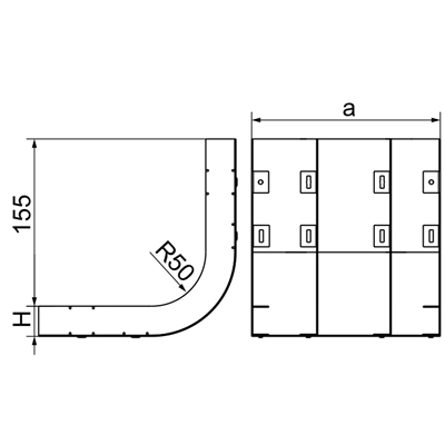 Three track arch width 350mm height 48mm