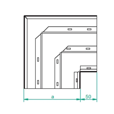 Three-track channel elbow, KKNt240H28