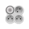 Three-way plug splitter with grounding switch
