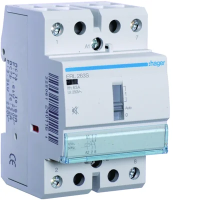 Tichý stykač s ručním ovládáním 12VAC/DC 2NO 63A