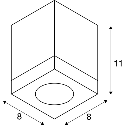 Tigla SQUARE aluminium mat GU10