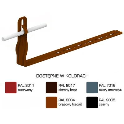 Tile holder adjustable twisted bend length 42cm height 10cm painted